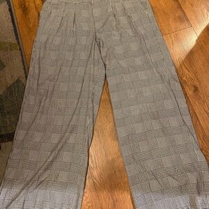 Torrid Women's Black and White Plaid Wide Leg Pants